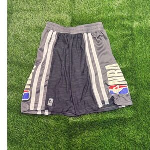 NBA Basketball Shorts Medium Gray Black Mens Polyester Athletic Gym Excellent